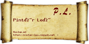 Pintér Leó névjegykártya
