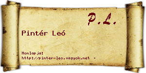 Pintér Leó névjegykártya